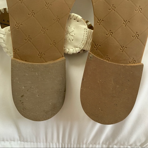JACK ROGERS White & Gold Lauren Sandal - Picture 14 of 15